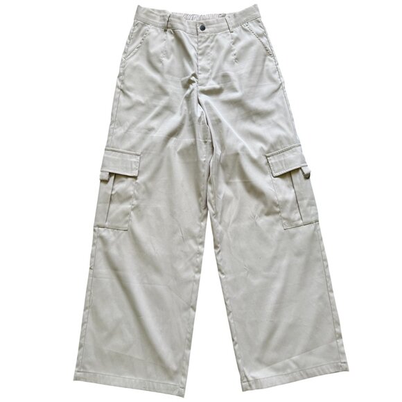 Shein Beige Wide Leg Cargo Pants L – Utility Streetwear Style - Picture 1 of 8
